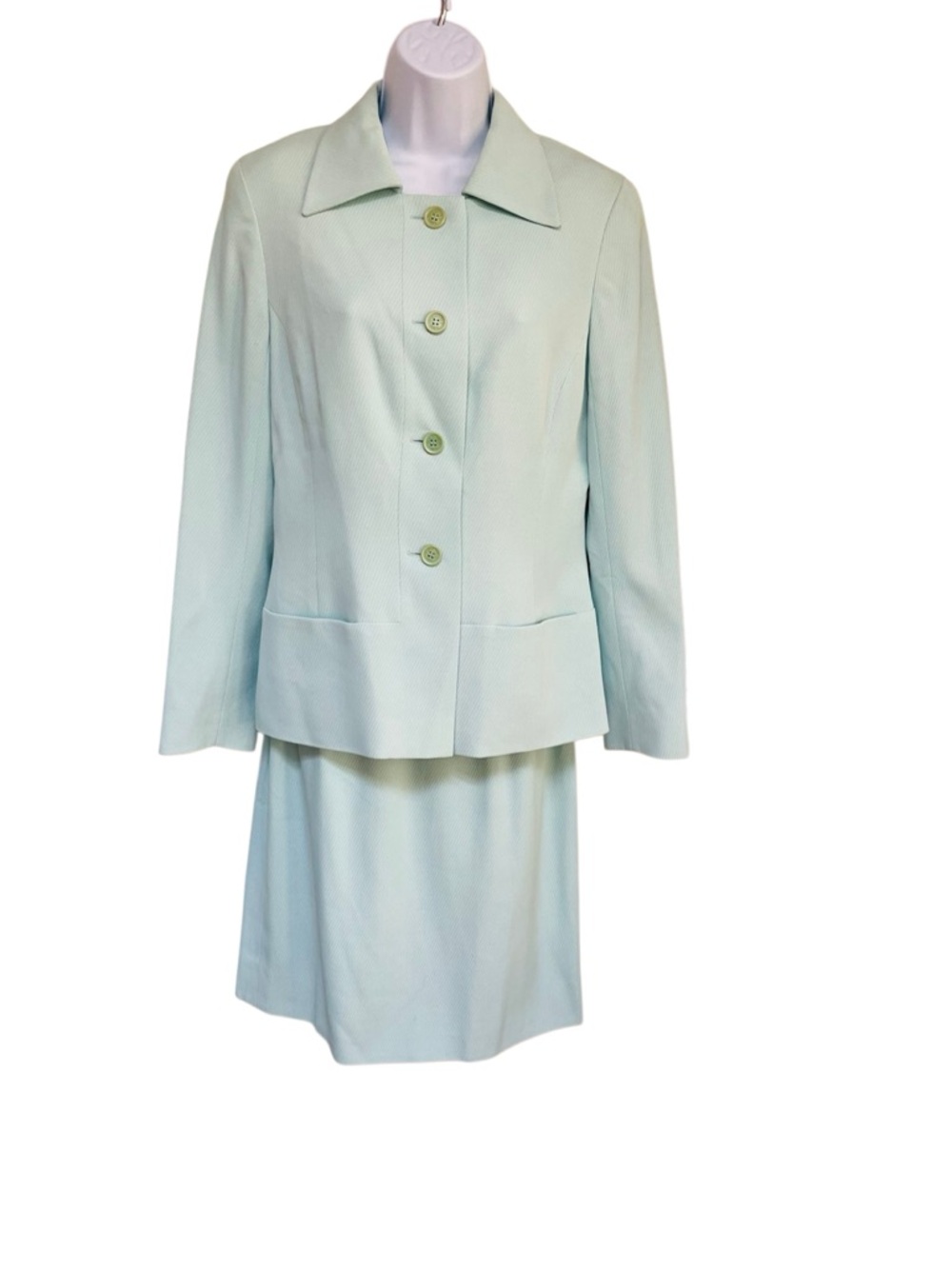 VTG NWOT Celine Mint Green Skirt Suit Size 40 or US 8 Blazer Skirt Set France